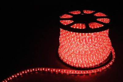 Дюралайт (световая нить) со светодиодами, 2W 100м 230V 36LED/м 13мм, красный, LED-R2W с 2 заглушками
