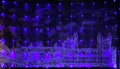 Водопад 3*2 м, 24 В, 8 режимов свечения, цвет синий