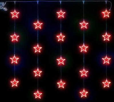 Светодиодный узорный занавес Rich LED Звезды, 2*2, IP54, цвет красный Светодиодный узорный занавес Rich LED Звезды, 2*2, IP54, цвет красный