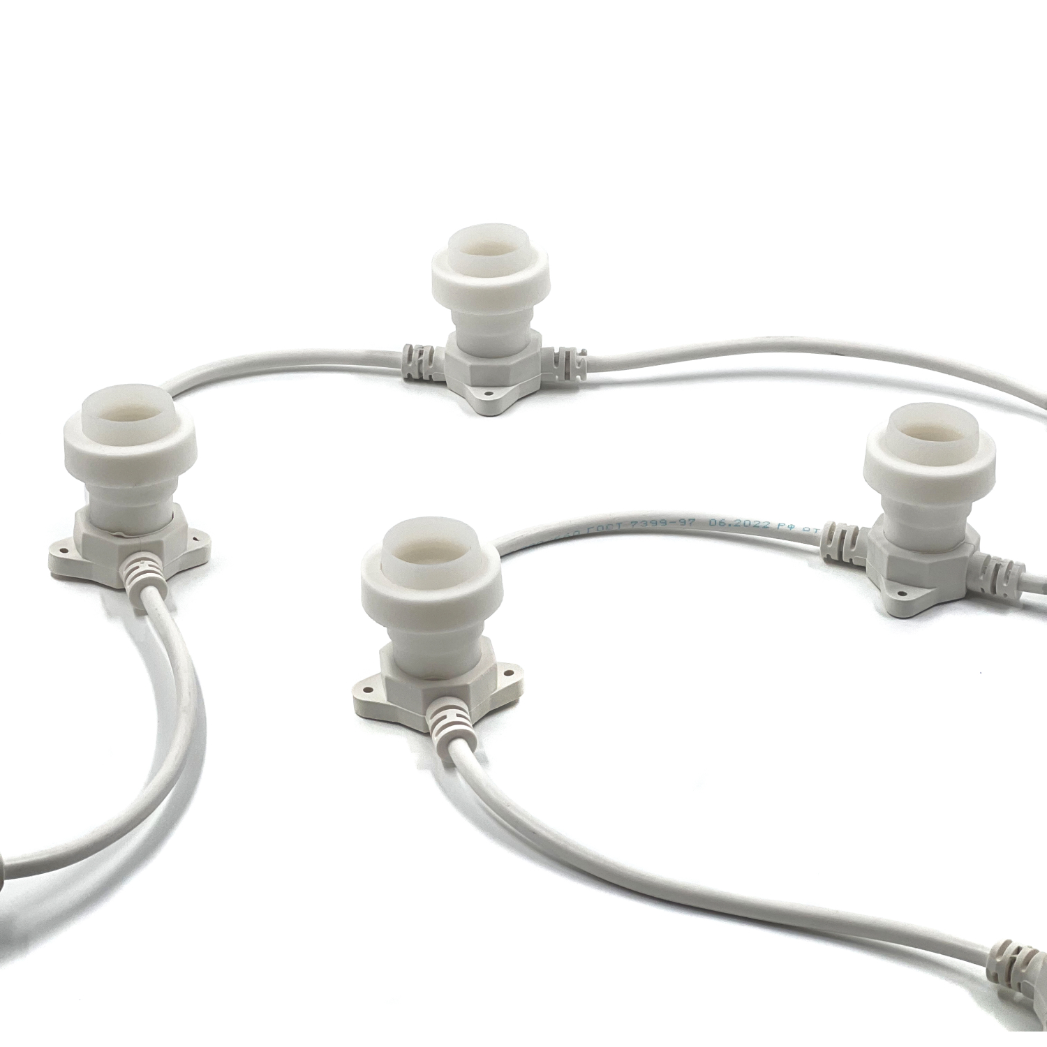 Качественная картинка Белт-Лайт Laitcom 50м, Провод Белый Каучук, Шаг 100 см, 50 Патронов, IP65