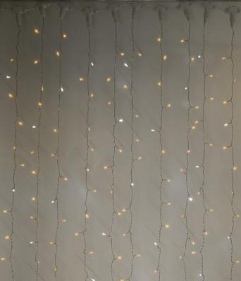 Светодиодный занавес Laitcom 2x3м, 600 LED, IP54, черн. пр., тепл. белый