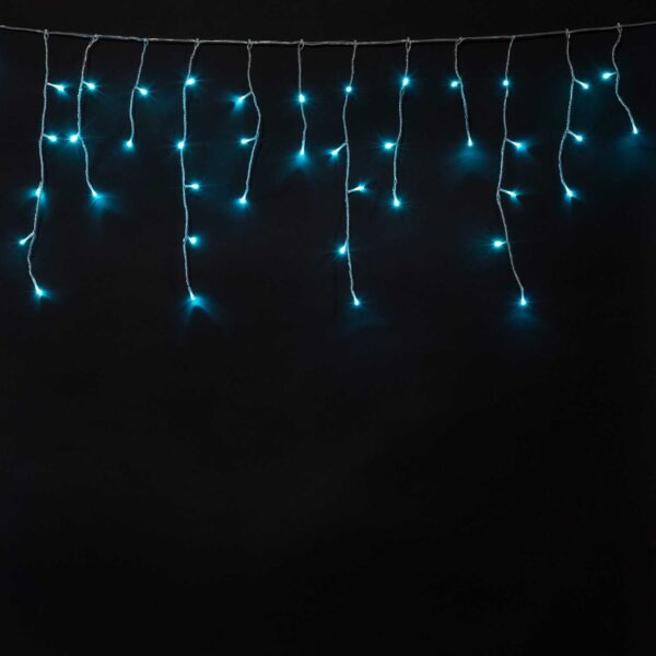 Бахрома на бат. Laitcom с таймером 3м, 100 LED, IP65, 3 бат. "D", 4,5V, прозр. пр., аква Качественная картинка Бахрома на бат. Laitcom с таймером 3м, 100 LED, IP65, 3 бат. "D", 4,5V, прозр. пр., аква