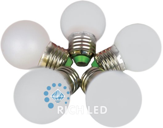 Качественная картинка Светодиодная лампа для Белт-лайта Rich LED, 24В, 2 Вт, d=45 мм, белая, RL-B-E27-G45-24V-2W-W