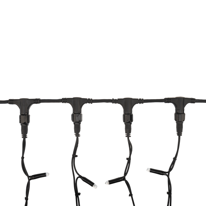 Качественная картинка Светодиодный занавес NEON-NIGHT 2х1,5м КРАСНЫЙ, черный КАУЧУК, IP67, постоянное свечение, 230В