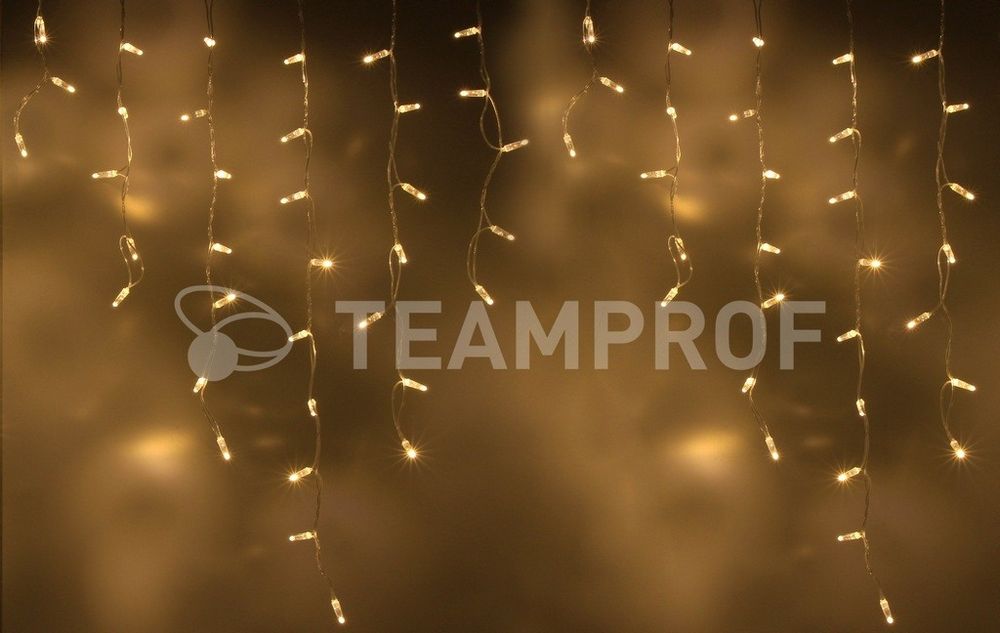 Светодиодная бахрома Teamprof 3х0.9м, IP65, герм.колп.,мерцание, прозрачный провод, т. белая Качественная картинка Светодиодная бахрома Teamprof 3х0.9м, IP65, герм.колп.,мерцание, прозрачный провод, т. белая