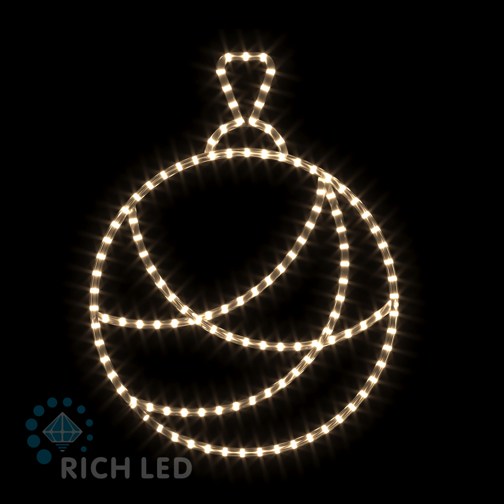 Световая 2Д Елочная игрушка RichLed Шар круглый МИНИ (деколейс + дюралайт), 220В