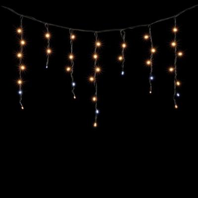 Светодиодная бахрома Laitcom 3,1 x 0,5 м, черн.провод каучук, 120 led, IP65, т.белый с мерц