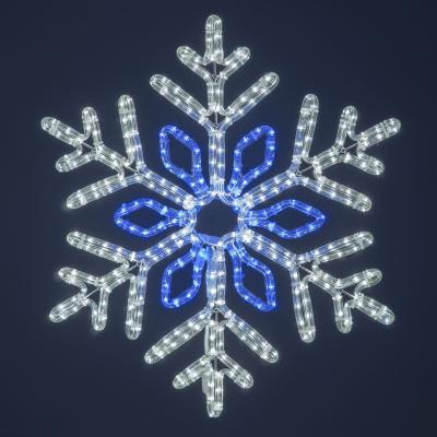 Снежинка светодиодная "Кристалл" Laitcom Ø0,7м бело-синий, Дюралайт на Металлическом Каркасе, IP54