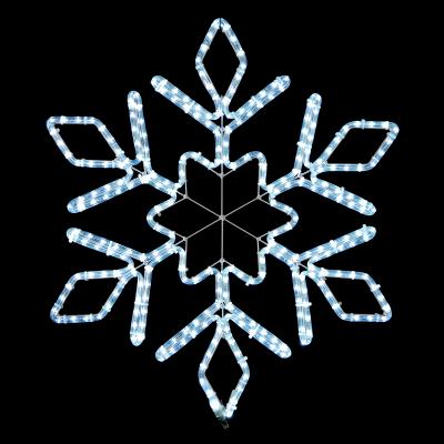 Снежинка светодиодная "Кристалл" Laitcom Ø0,8м синий, Дюралайт на Металлическом Каркасе, IP54