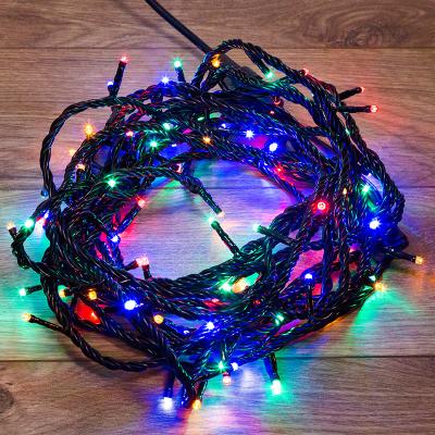 Cветодиодная нить управляемая NEON-NIGHT 20м МУЛЬТИКОЛОР (RGYB) черный ПВХ IP65 динамика 230В