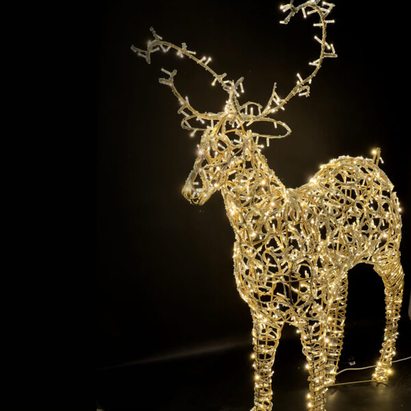 Качественная картинка Светодиодная фигура "Световой Олень" Laitcom, 2м, провод прозр.ПВХ, 24В, IP65, т.белый