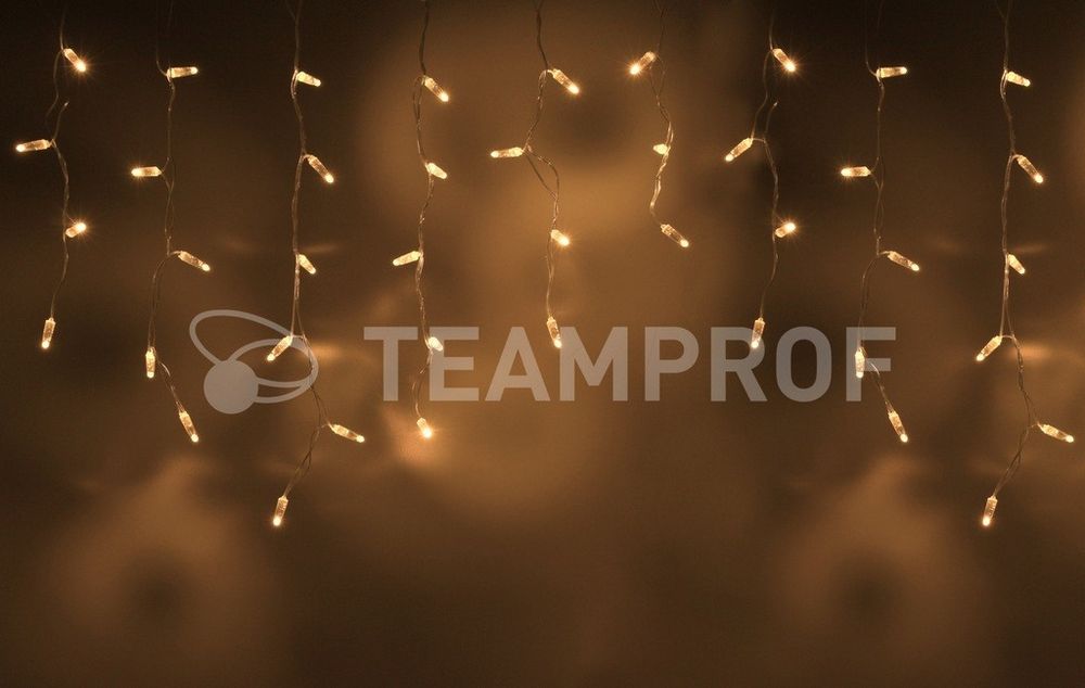 Светодиодная бахрома Teamprof 3х0.6м, IP65, герм.колп., статика, прозрачный провод, т. белая Качественная картинка Светодиодная бахрома Teamprof 3х0.6м, IP65, герм.колп., статика, прозрачный провод, т. белая