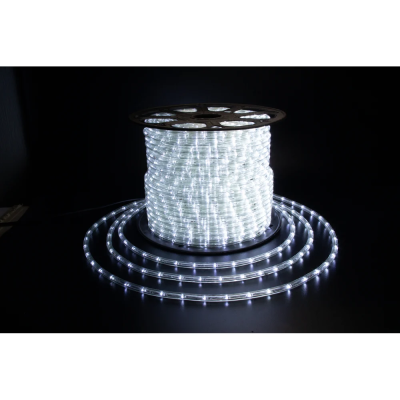 Дюралайт 2-х провод Teamprof, диаметр 10 мм, 220В, бухта 100 м, статика, белый