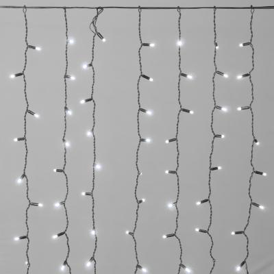 Светодиодный занавес облегченный Laitcom, 2x1м, 200 LED, IP65, прозр. провод, с колп., белый