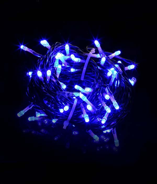 Качественная картинка 04-083 Светодиодная нить Laitcom, 10м, 72 LED,  IP54, 24V, черн. провод, синий