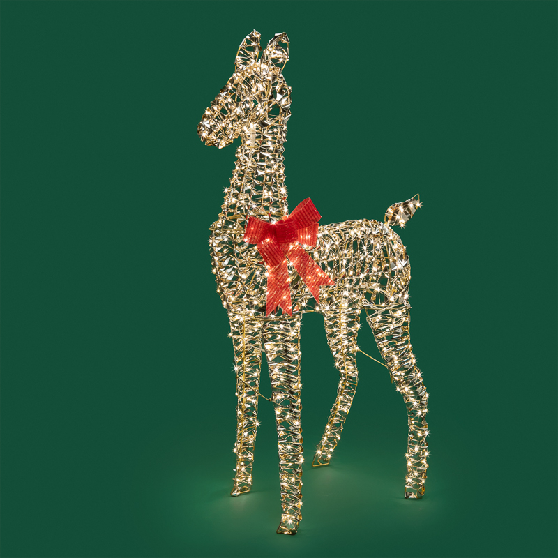 Качественная картинка Светодиодная фигура Олененок 107см, цвет свечения теплый белый, IP44 NEON-NIGHT
