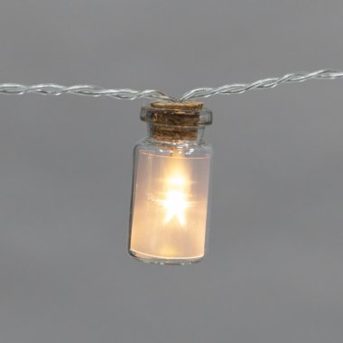 Качественная картинка Гирлянда светодиодная Баночки Neon-Night 1,5 м, прозр.ПВХ, IP 20, 10 LED, теп.белый, 2хАА (нет)