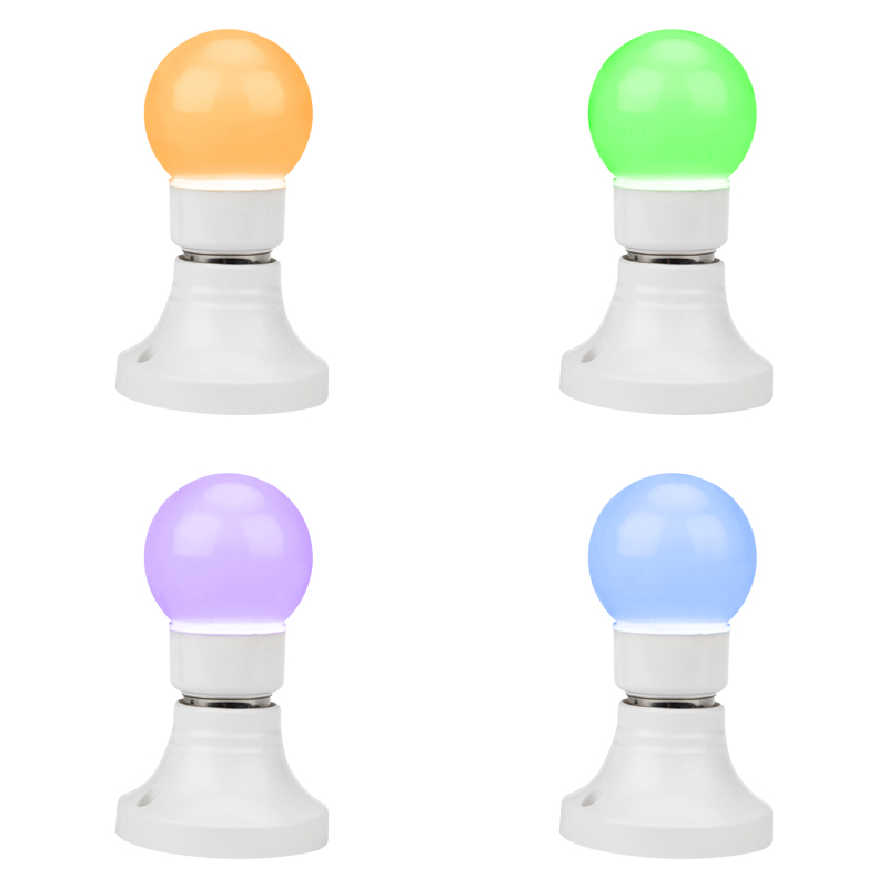 Качественная картинка Лампа светодиодная, диаметр 50мм, E27, 9 LED, 3Вт, RGB, матовая колба, 230В NEON-NIGHT