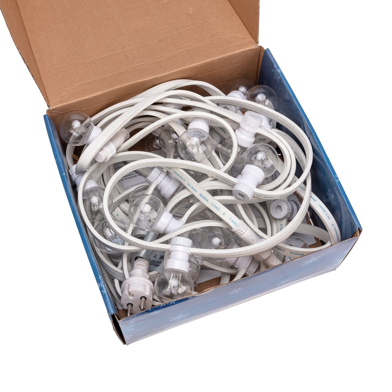 Качественная картинка Набор Белт-Лайт 10 м, белый каучук, 30 ламп, цвет Желтый, IP65, соединяется