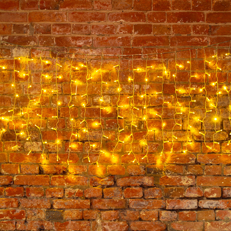 Качественная картинка Светодиодный занавес NEON-NIGHT 2х0,8м ТЕПЛЫЙ БЕЛЫЙ, прозрачный ПВХ, IP65, мерцание, 230В