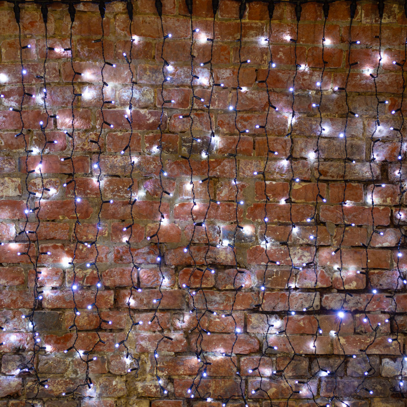 Качественная картинка Светодиодный занавес NEON-NIGHT 2х3м БЕЛЫЙ, черный ПВХ, IP65, постоянное свечение, 230В