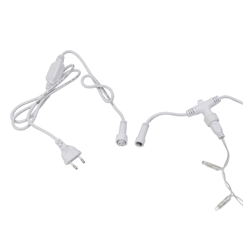 Качественная картинка Светодиодный занавес NEON-NIGHT 2х3м ЗОЛОТОЙ, прозрачный ПВХ, IP65, постоянное свечение, 230В