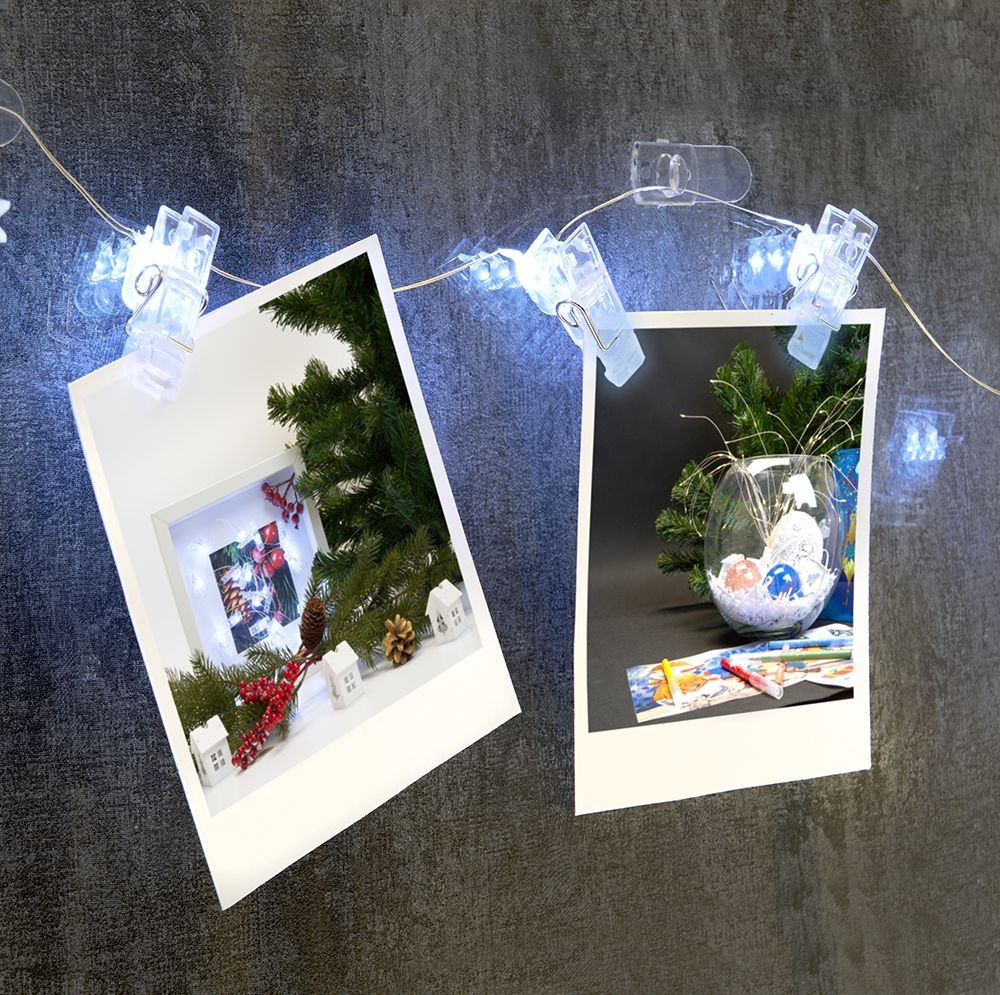 Качественная картинка Светодиодная гирлянда линейная Feron Прищепки USB 50LED 5000K, IP 20, 4,5м, CL574