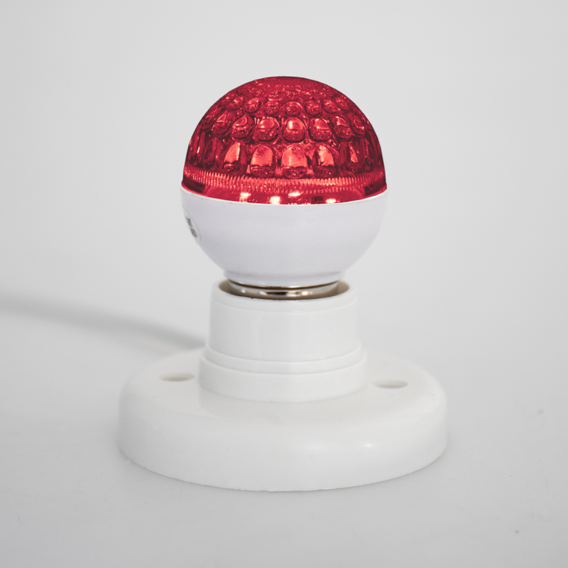 Качественная картинка Лампа шар e27 10 LED Ø50мм красная 24В (постоянное напряжение)
