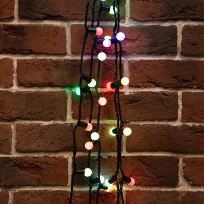 Гирлянда светодиодная Мультишарики Ø17,5мм 20м RGB черный ПВХ IP65 быстрая смена цвета 230В