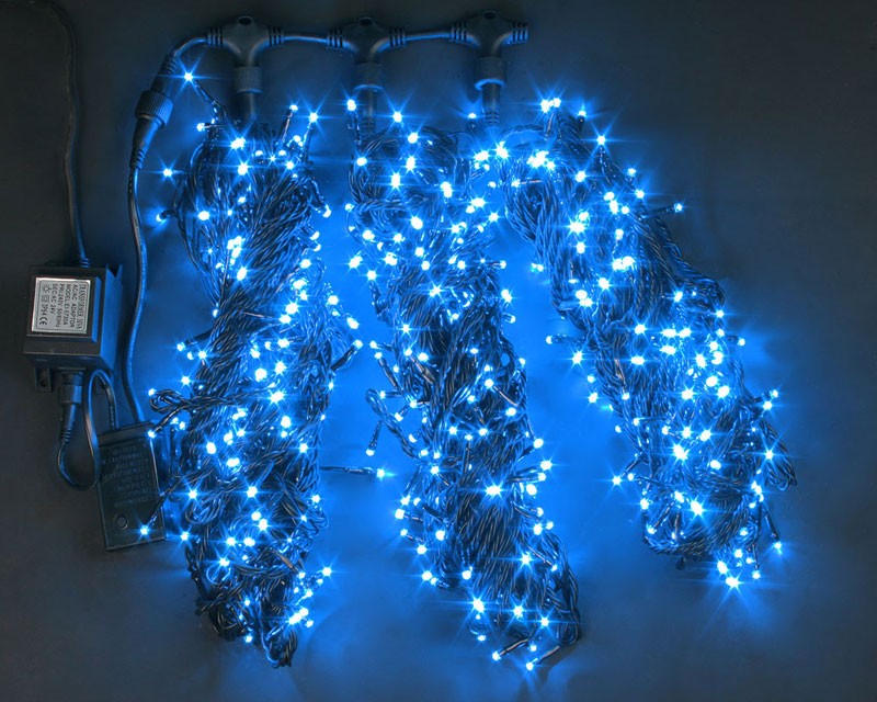 Качественная картинка Нити 3 по 20 м, RichLed, 24 В, 8 режимов свечения, цвет синий
