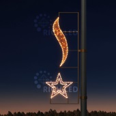 Светодиодные уличные консоли ко Дню победы Rich LED. Тип 9-8 т Золотой деколейс RL-KN-9-8-WW-dGd