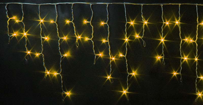 Качественная картинка Светодиодная бахрома Rich LED 3*0,5 м, 220 В, пост. свечение, цвет желтый, IP 65, герм. колпачок