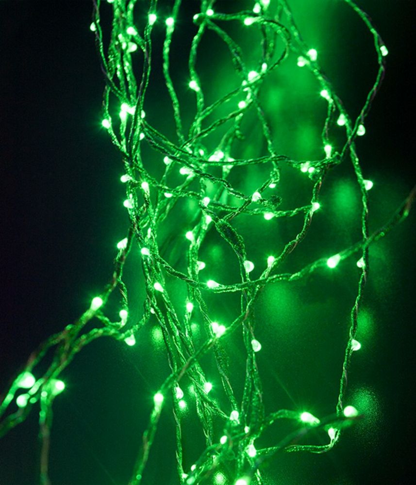 Качественная картинка Светодиодная гирлянда Laitcom "Конский хвост", 1,5м., 12V, 200 LED, IP67 зелен. шнур, зеленый