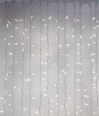 Светодиодный занавес Laitcom 2x3м, 600 LED, IP54, черн. пр., белый