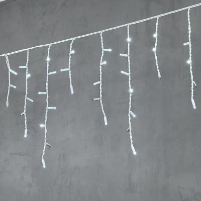 Светодиодная бахрома Laitcom 3,1 x 0,5 м, белый провод каучук, 120 led, IP65, белый с мерцанием