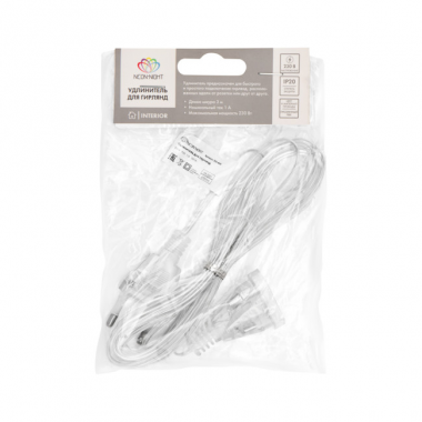 Качественная картинка Удлинитель для домашних гирлянд 3 м прозрачный ПВХ Neon-Night