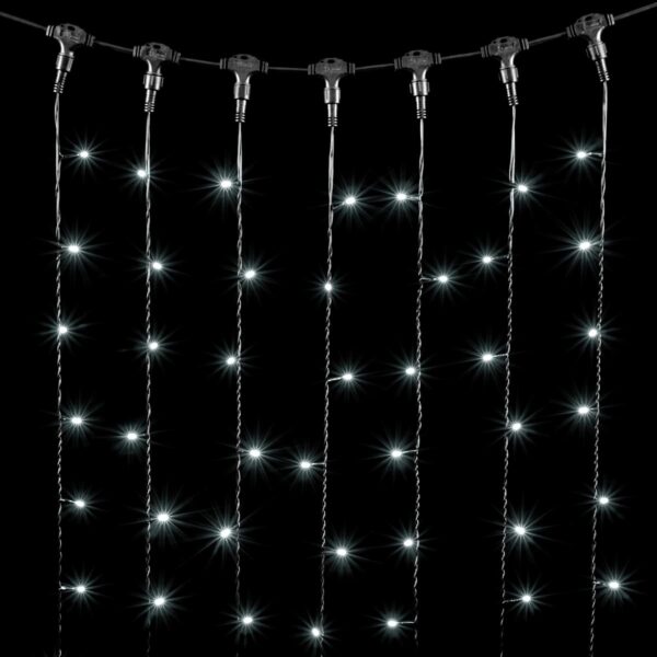Светодиодный занавес Laitcom облегченный c колпачком 2 x 1 м, 220В, 200 LED, Провод Черный ПВХ, IP65