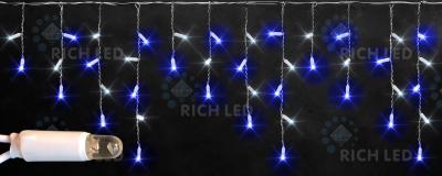 Светодиодная бахрома Rich LED 3*0,9 м, 220 В, мерцание, IP 65, герм. колпачок, синий+белый