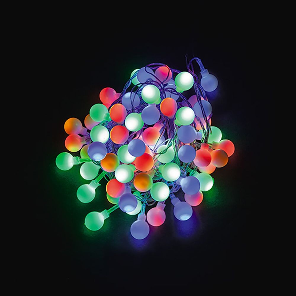 Качественная картинка Светодиодная гирлянда Feron CL55, 230V, 50 LED мульти, длина 5 м, IP 20, шнур 1,5м.