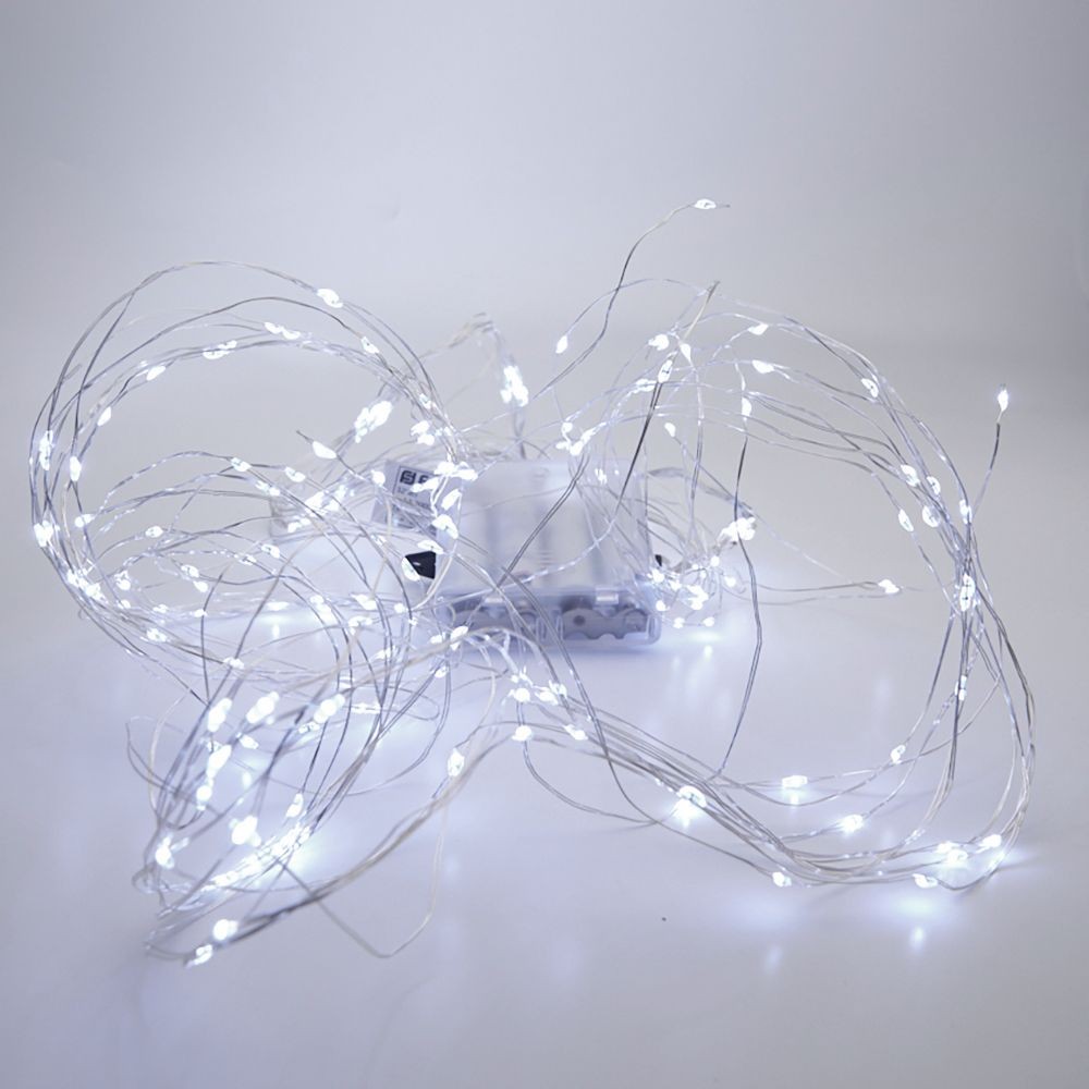 Качественная картинка Светодиодная гирлянда на елку Feron CL53, 200 LED, белый, 10 веток* 20 лампочек, 2м + 1м шнур, IP20