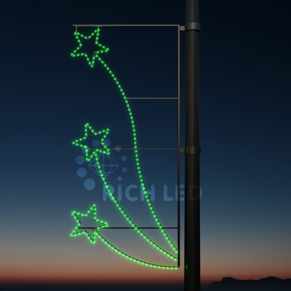 Качественная картинка Светодиодная консоль Звезды 1, 174х83, зеленый (220)