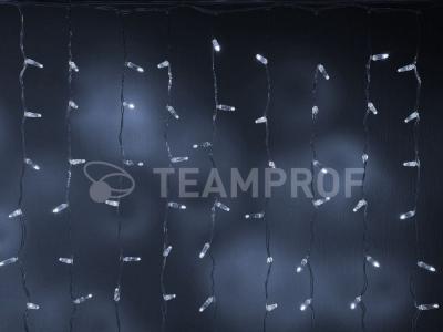 Светодиодный занавес Teamprof 2х1м, статика, прозрачный провод, белый