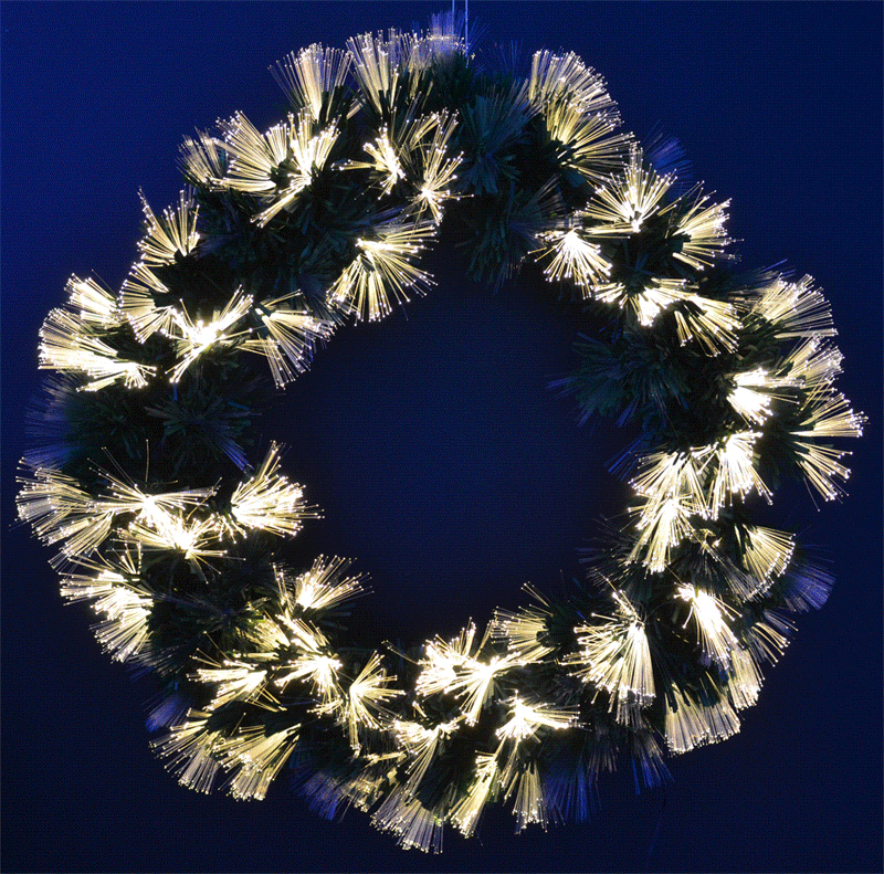Качественная картинка Светодиодный рождественский венок, 12 В, 60 см, цвет теплый белый, хвоя зеленая