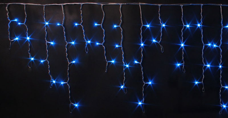 Качественная картинка Светодиодная бахрома Rich LED 3*0,5 м, 220 В, пост. свечение, IP 65, герм. колпачок, цвет синий