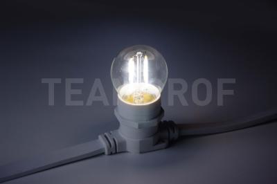 Светодиодная лампа для Белт-лайта TeamProf, 2 Вт, цоколь Е27, d=45 мм, филамент, дневная белая