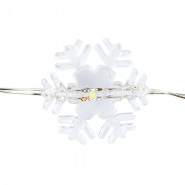 Качественная картинка Светодиодная гирлянда Роса Снежинки Neon-Night, 2м, 20 LED, ПВХ, IP20, 2хCR2032 (есть), белый