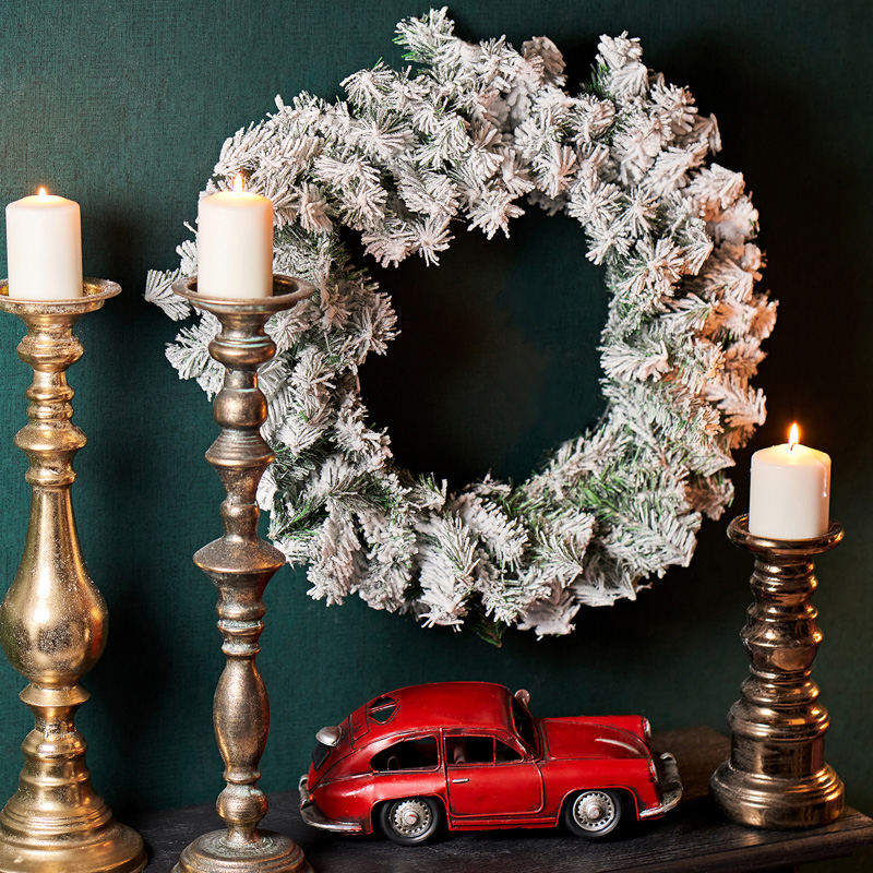 Качественная картинка Заснеженный еловый венок NEON-NIGHT Ø 60 см, ПВХ