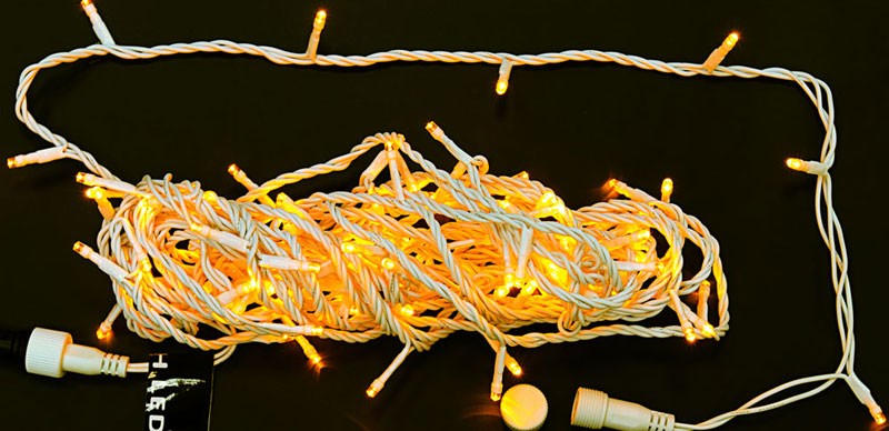 Качественная картинка Светодиодные гирлянды RichLed Нить 10 м, 24 В, пост.свеч, прозр.провод, цвет желтый