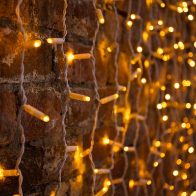 Светодиодный занавес NEON-NIGHT 2х1,5м ЖЕЛТЫЙ, белый ПВХ, IP65, постоянное свечение, 230В