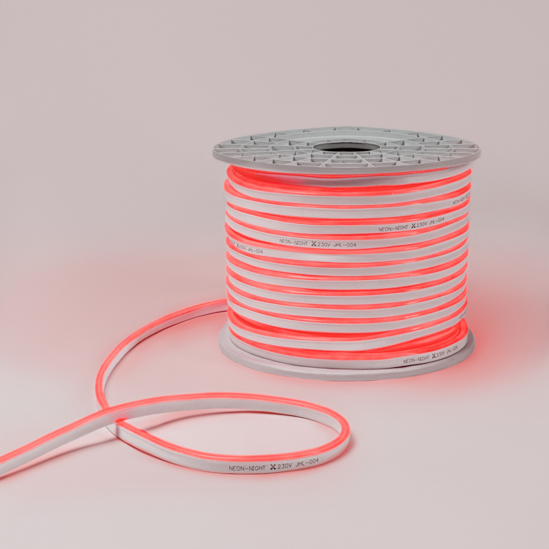 Качественная картинка Гибкий неон NEON-NIGHT 8х16мм односторонний 120 LED/м КРАСНЫЙ 230В бухта 100м